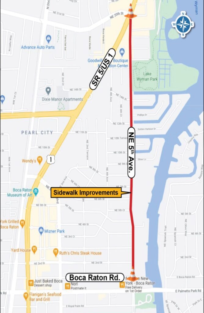 FDOT Map for NE 5Th Ave renovation