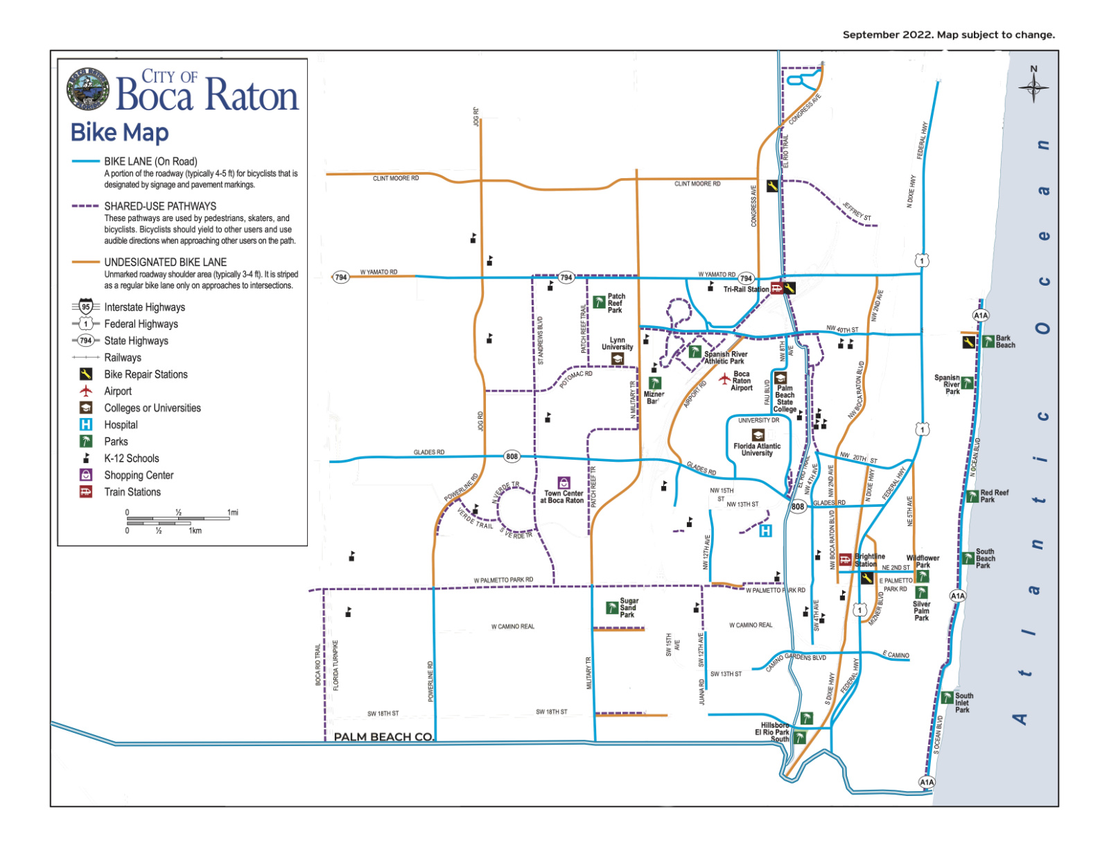 Boca 2022 Official Bike map without background or roadways